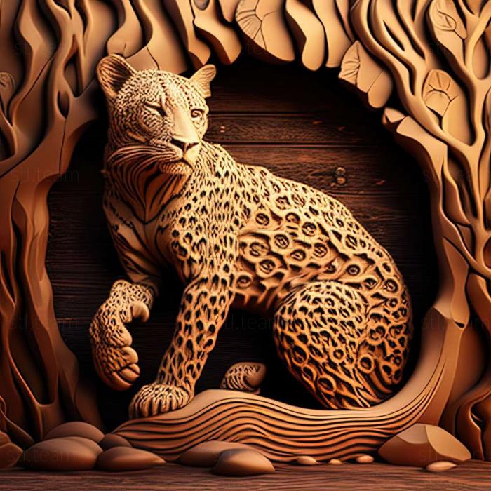 3D модель Знаменитое животное Леопард Рудрапраяга (STL)